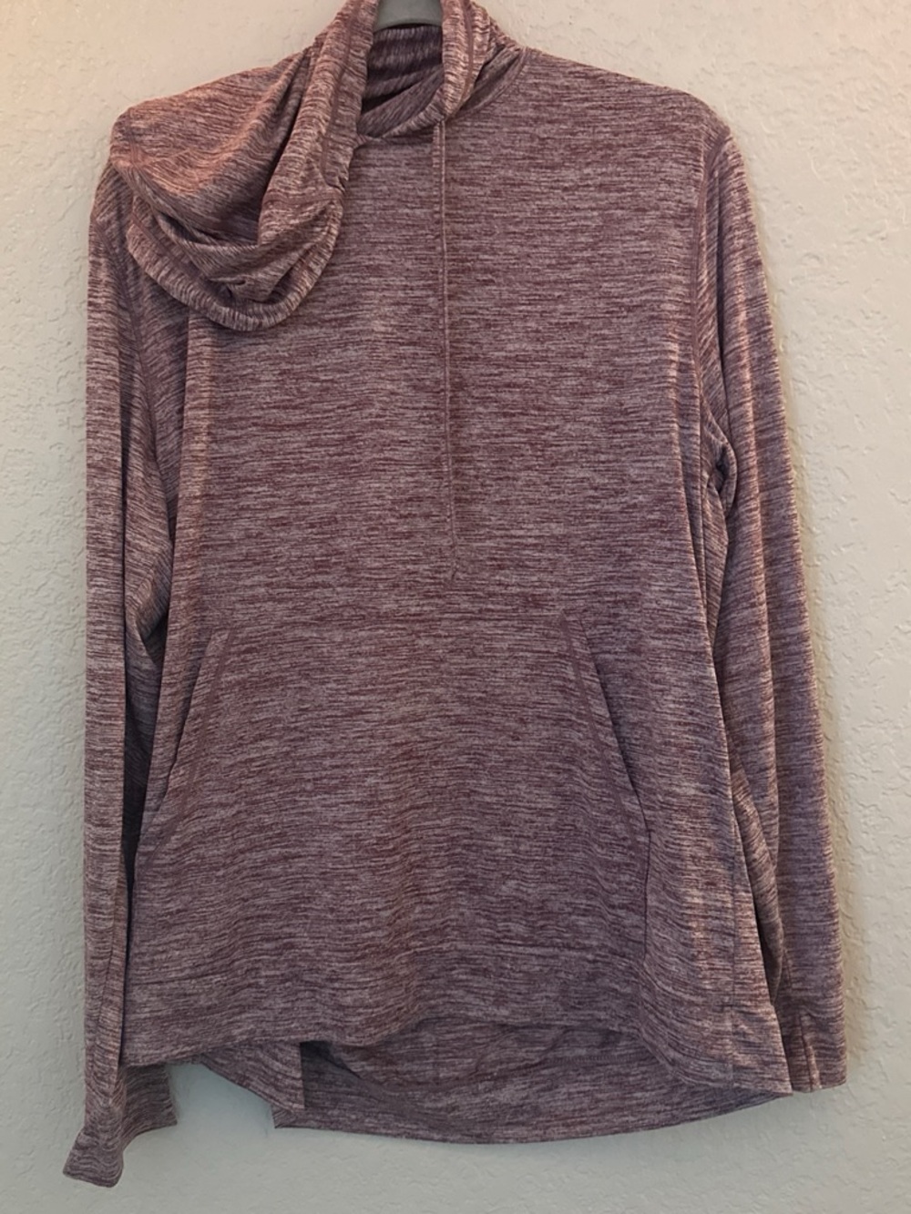 32 Degrees Mauve Heathered Cowl Neck Pullover